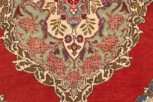 Semi Antique Floral Red 4'9X6'5 Tabriz Persian Rug