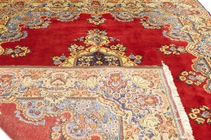 Vintage Floral Classic Red 10X13 Tabriz Persian Rug