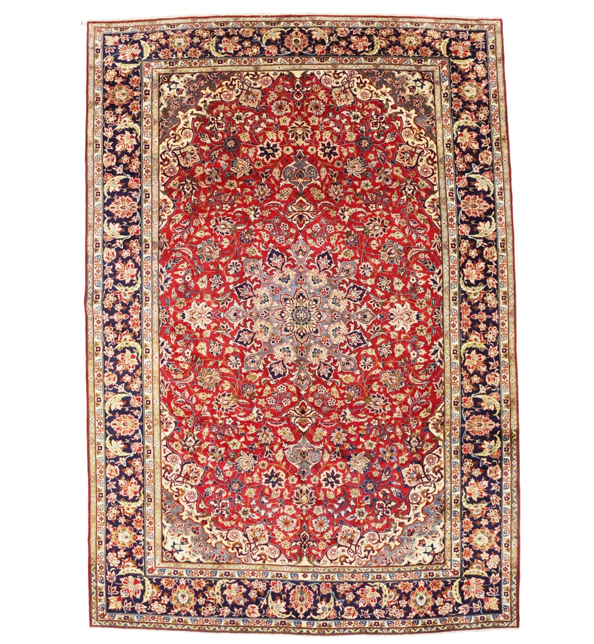 Vintage Semi Antique Classic Traditional Floral Large 9X13 Handmade Hand-Knotted Oriental Rug Carpet