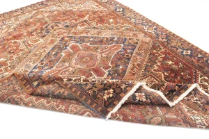 Semi Antique Red Geometric 8X11 Heriz Persian Rug