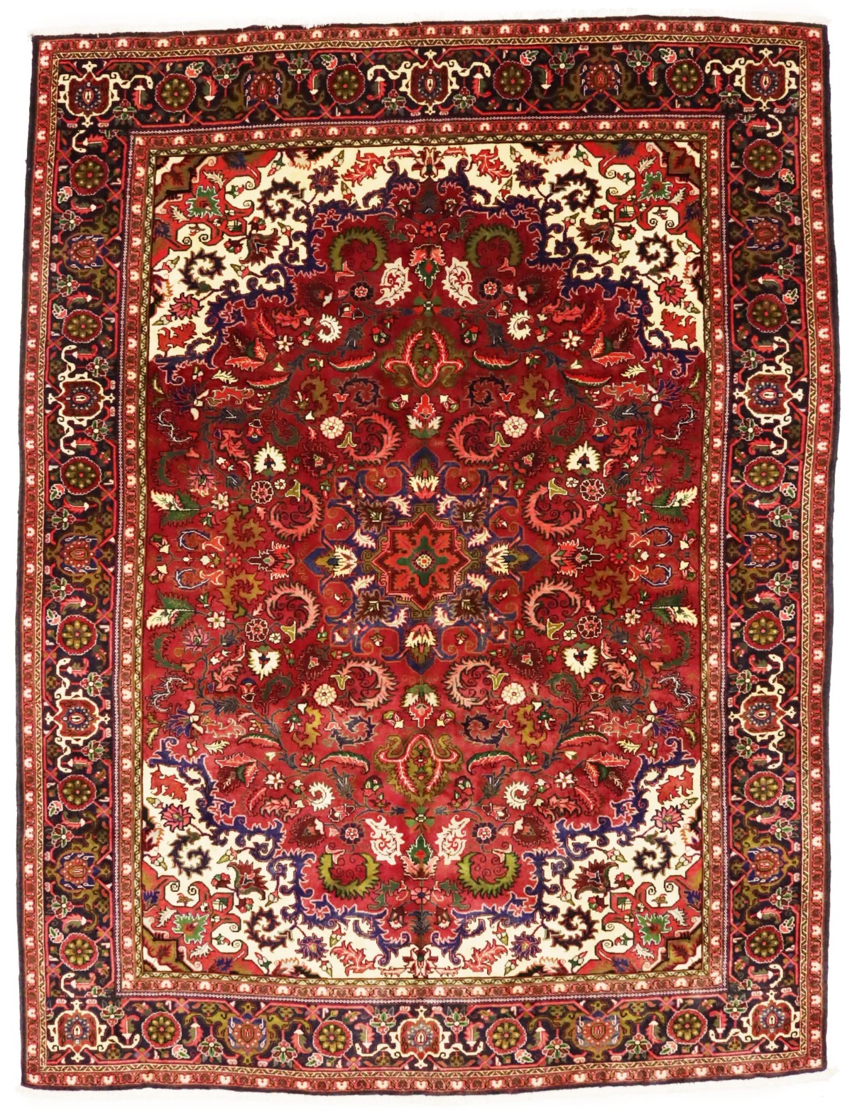 Vintage Red Floral 8'6X11'4 Heriz Persian Rug