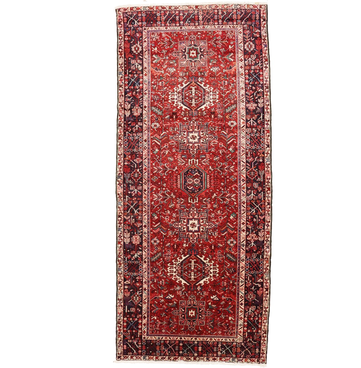 Vintage Red Tribal 5'4X12'7 Karajeh Persian Runner Rug