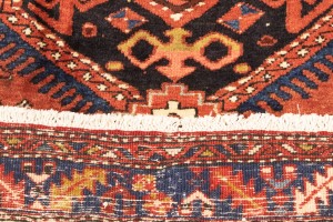 Vintage Geometric Tribal 4X14 Heriz Karajeh Persian Runner Rug