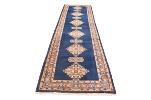 Vintage Floral 3'7X13'6 Mahal Persian Runner Rug