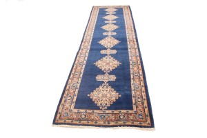 Vintage Floral 3'7X13'6 Mahal Persian Runner Rug