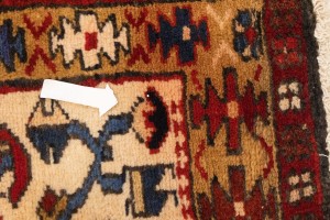 Semi Antique Cream Tribal 4X13 Karajeh Persian Runner Rug