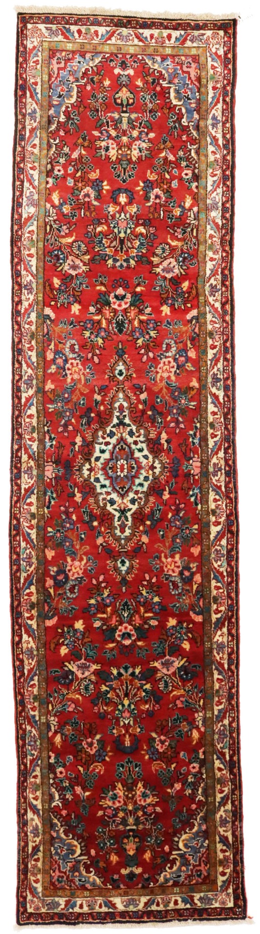 Vintage Red Floral 3X12 Lilian Persian Runner Rug