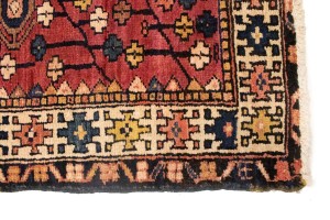 Vintage Rusty Red Tribal 4X14 Karajeh Persian Runner Rug