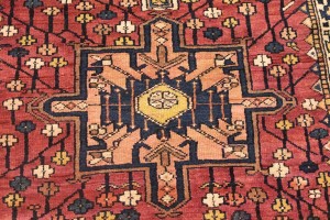 Vintage Rusty Red Tribal 4X14 Karajeh Persian Runner Rug