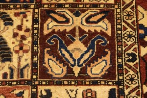 Semi Antique Pictorial Floral 10X12'5 Bakhtiari Persian Rug