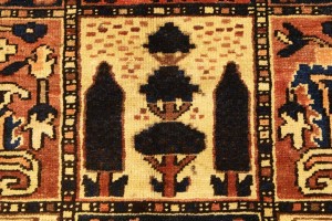 Semi Antique Pictorial Floral 10X12'5 Bakhtiari Persian Rug