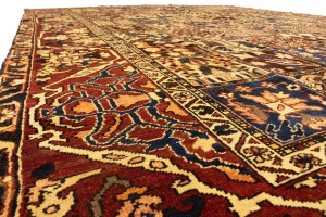 Semi Antique Pictorial Floral 10X12'5 Bakhtiari Persian Rug