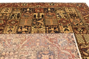 Semi Antique Pictorial Floral 10X12'5 Bakhtiari Persian Rug