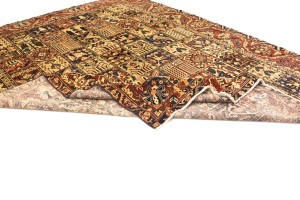 Semi Antique Pictorial Floral 10X12'5 Bakhtiari Persian Rug