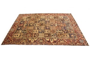 Semi Antique Pictorial Floral 10X12'5 Bakhtiari Persian Rug