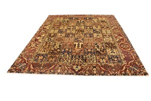 Semi Antique Pictorial Floral 10X12'5 Bakhtiari Persian Rug