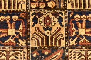 Semi Antique Pictorial Floral 10X12'5 Bakhtiari Persian Rug