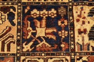 Semi Antique Pictorial Floral 10X12'5 Bakhtiari Persian Rug