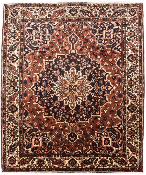 Vintage Brown Floral 10X12 Bakhtiari Persian Rug