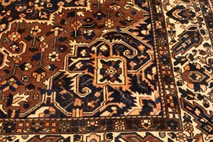 Vintage Brown Floral 10X12 Bakhtiari Persian Rug