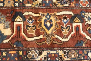 Vintage Rusty Red Floral 10'6X13 Bakhtiari Persian Rug