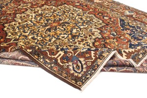 Vintage Rusty Red Floral 10'6X13 Bakhtiari Persian Rug