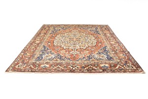 Vintage Rusty Red Floral 10'6X13 Bakhtiari Persian Rug