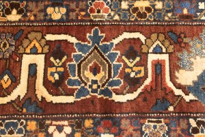 Vintage Rusty Red Floral 10'6X13 Bakhtiari Persian Rug