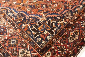 Vintage Rusty Brown Floral 11X13 Bakhtiari Persian Rug
