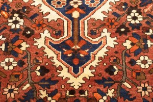 Vintage Rusty Brown Floral 11X13 Bakhtiari Persian Rug