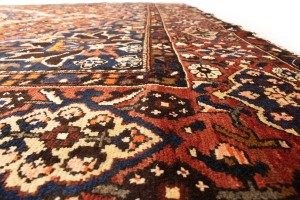 Vintage Rusty Brown Floral 11X13 Bakhtiari Persian Rug