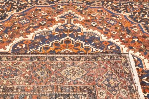 Vintage Rusty Brown Floral 11X13 Bakhtiari Persian Rug