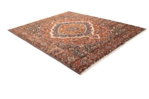 Vintage Rusty Brown Floral 11X13 Bakhtiari Persian Rug