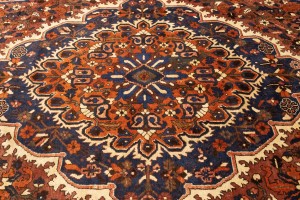 Vintage Rusty Brown Floral 11X13 Bakhtiari Persian Rug