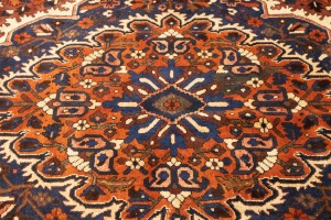 Vintage Rusty Brown Floral 11X13 Bakhtiari Persian Rug