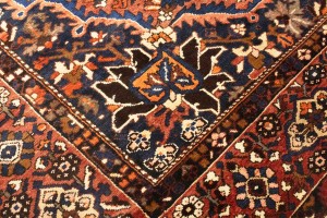 Vintage Rusty Brown Floral 11X13 Bakhtiari Persian Rug