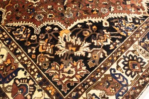 Vintage Brown Floral 10X12 Bakhtiari Persian Rug
