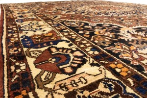 Vintage Brown Floral 10X12 Bakhtiari Persian Rug
