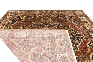 Vintage Brown Floral 10X12 Bakhtiari Persian Rug