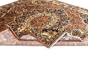 Vintage Brown Floral 10X12 Bakhtiari Persian Rug