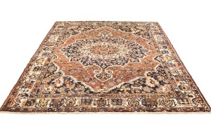 Vintage Brown Floral 10X12 Bakhtiari Persian Rug