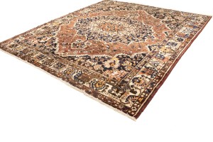 Vintage Brown Floral 10X12 Bakhtiari Persian Rug