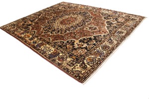 Vintage Brown Floral 10X12 Bakhtiari Persian Rug