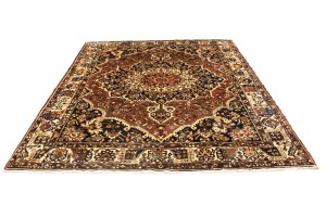 Vintage Brown Floral 10X12 Bakhtiari Persian Rug