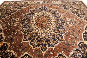 Vintage Brown Floral 10X12 Bakhtiari Persian Rug