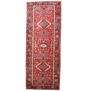 Vintage Red Tribal 5X13 Karajeh Persian Runner Rug