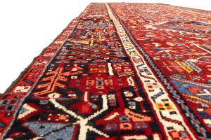 Vintage Red Tribal 5X13 Karajeh Persian Runner Rug