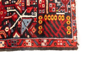 Vintage Red Tribal 5X13 Karajeh Persian Runner Rug
