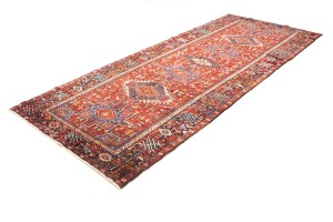 Vintage Red Tribal 5X13 Karajeh Persian Runner Rug