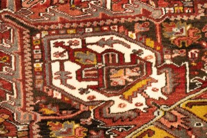 Vintage Red Geometric 11X15 Heriz Persian Rug